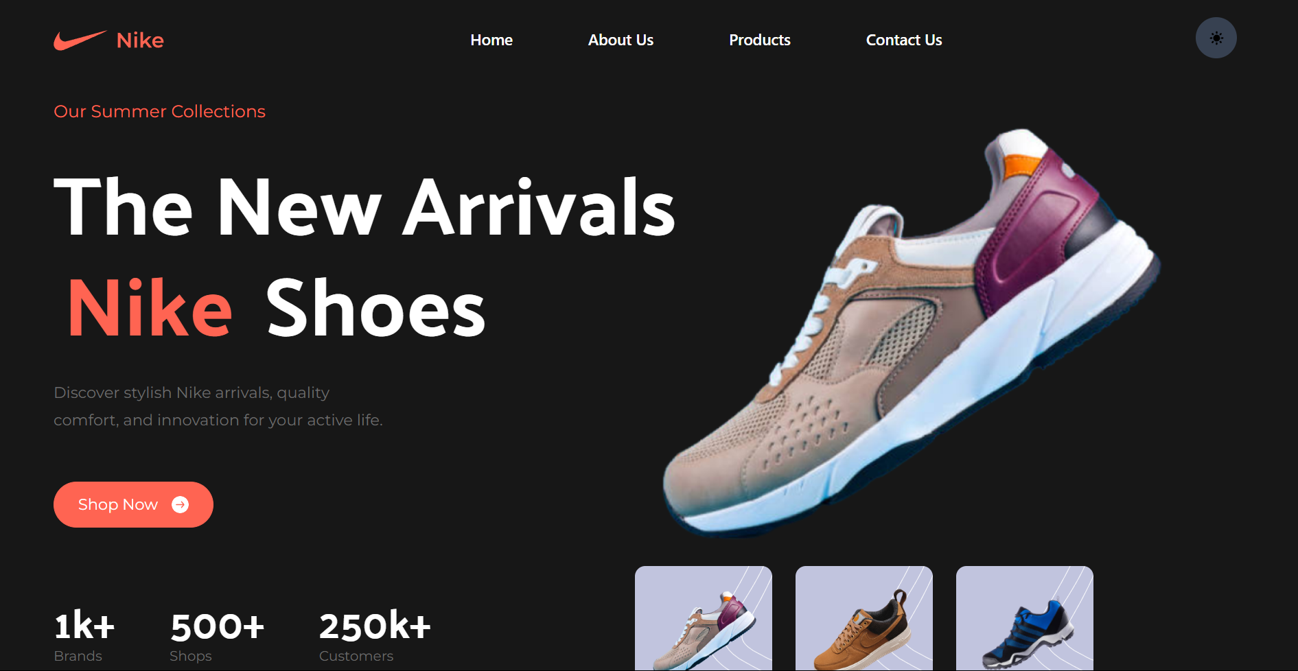 Nike Shoes Landing Page